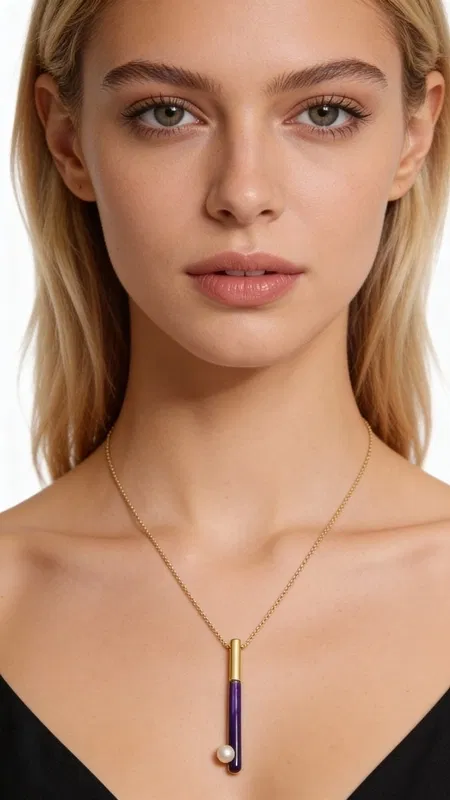 , Ανακαλύψτε τη μοναδική ομορφιά αυτού του εντυπωσιακού color block κολιέ μενταγιόν, που συνδυάζει harmonικά το χρυσό ορείχαλκο με το έντονο μοβ σμάλτο και ένα λεπτεπίλεπτο μαργαριτάρι. Σχεδιασμένο από την Ελληνίδα Σχεδιάστρια Κοσμημάτων Αικατερίνη Χαλκιαδάκη, αυτό το χειροποίητο κόσμημα αποτελεί την τέλεια επιλογή για τη σύγχρονη γυναίκα που αναζητά statement αξεσουάρ με ελληνική υπογραφή.
Το κοντό κολιέ διαθέτει ένα γεωμετρικό μενταγιόν που καταλήγει σε μια φυσική πέρλα, δημιουργώντας έναν εκλεπτυσμένο συνδυασμό παραδοσιακών και μοντέρνων στοιχείων. Ο έντονος μοβ χρωματισμός σε συνδυασμό με το χρυσό του ορείχαλκου προσφέρει μια πολυτελή αίσθηση που προσελκύει τα βλέμματα.
Ιδανικό για καθημερινή ή βραδινή εμφάνιση, αυτό το κολιέ συνδυάζεται άψογα με μονόχρωμα ρούχα και μπορεί να φορεθεί μόνο του ή σε layering look με άλλα κοσμήματα.
Φροντίστε το κόσμημά σας αποθηκεύοντάς το σε στεγνό χώρο και καθαρίζοντάς το με μαλακό πανί για να διατηρήσει τη λάμψη του.