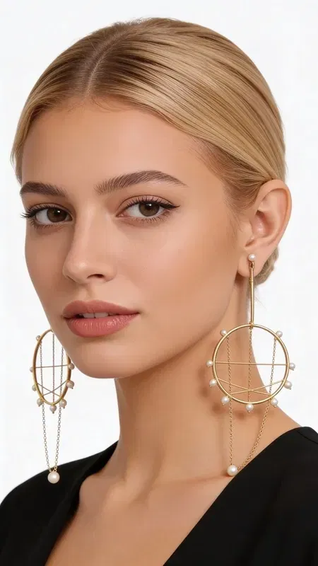 Εντυπωσιακά μακριά σκουλαρίκια κρίκοι με πέρλες που συνδυάζουν την κομψότητα του statement κοσμήματος με τη θηλυκή αισθητική των χειροποίητων δημιουργιών. Σχεδιασμένο από την Ελληνίδα Σχεδιάστρια Κοσμημάτων Αικατερίνη Χαλκιαδάκη, αυτό το μοντέρνο κόσμημα αποτελεί τον ιδανικό συνδυασμό χρυσού μετάλλου και λευκών πεπερλών.
Τα κρεμαστά σκουλαρίκια χαρακτηρίζονται από τη μοναδική τους κατασκευή με κυκλικούς κρίκους που δημιουργούν γεωμετρικές γραμμές, ενώ οι πέρλες προσθέτουν μια vintage πινελιά. Η χρυσή απόχρωση και το μακρύ μήκος τα καθιστούν ιδανικά για γάμο, επίσημες εκδηλώσεις ή για να δώσουν στιλ στην καθημερινή εμφάνιση.
Τα εντυπωσιακά μεγάλα σκουλαρίκια συντηρούνται εύκολα με μαλακό πανί και αποφυγή επαφής με καλλυντικά. Ιδανικά για τις γυναίκες που αναζητούν πρωτότυπα κοσμήματα με ελληνική αισθητική και ποιοτική κατασκευή.