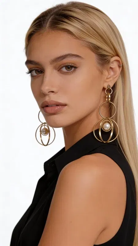 , Εντυπωσιακά μακριά σκουλαρίκια με πέρλες που συνδυάζουν την κομψότητα με την μοντέρνα αισθητική. Αυτά τα κρεμαστά statement σκουλαρίκια, σχεδιασμένα από την Ελληνίδα Σχεδιάστρια Κοσμημάτων Αικατερίνη Χαλκιαδάκη, αποτελούν την ιδανική επιλογή για να δημιουργήσετε ένα αξέχαστο look.
Τα σκουλαρίκια διαθέτουν έναν πρωτότυπο σχεδιασμό με κρίκους σε χρυσό χρώμα που δημιουργούν μια κομψή κίνηση, ενώ οι λευκές πέρλες προσθέτουν μια νότα κλασικής κομψότητας. Η εντυπωσιακή τους μορφή και το μήκος τους τα κάνουν ιδανικά για ιδιαίτερες εμφανίσεις, γάμους και επίσημες εκδηλώσεις.
Η χειροποίητη κατασκευή και η προσεκτική επιλογή των υλικών εξασφαλίζουν ανώτερη ποιότητα και αντοχή. Αυτά τα μοντέρνα κρεμαστά σκουλαρίκια συνδυάζονται άψογα με evening looks και μπορούν να μεταμορφώσουν ακόμη και την πιο απλή εμφάνιση.
Φυλάσσετε σε στεγνό μέρος και καθαρίζετε με μαλακό πανί για να διατηρήσετε τη λάμψη τους.