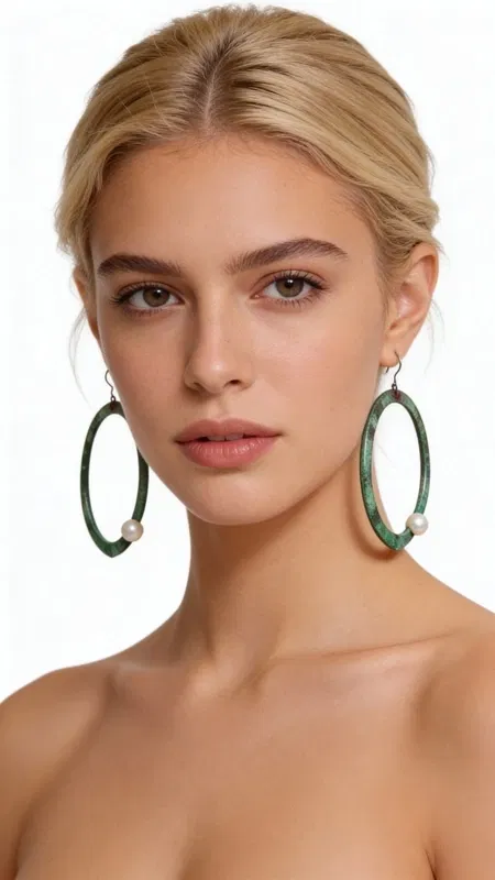 , Εντυπωσιακά κρεμαστά σκουλαρίκια κρίκοι με μαργαριτάρια που συνδυάζουν τη φυσική ομορφιά των πέρλων με την αυθεντική ελληνική τέχνη. Σχεδιασμένα από την Ελληνίδα Σχεδιάστρια Κοσμημάτων Αικατερίνη Χαλκιαδάκη, αυτά τα μοναδικά χειροποίητα σκουλαρίκια αποτελούν την τέλεια επιλογή για τη γυναίκα που αναζητά πρωτότυπα κοσμήματα με χαρακτήρα.
Η πράσινη πατίνα που καλύπτει το χαλκό δημιουργεί μια vintage αισθητική που ταιριάζει τόσο σε καθημερινά όσο και σε επίσημα look. Οι λευκές πέρλες προσθέτουν κομψότητα και φωτεινότητα, δημιουργώντας έναν τέλειο συνδυασμό που τονίζει τη φυσική ομορφιά του προσώπου. Η ιδιαίτερη επεξεργασία του χαλκού δίνει σε κάθε κόσμημα μοναδικό χαρακτήρα.
Αυτά τα μοντέρνα κρεμαστά σκουλαρίκια είναι ιδανικά για γάμο, βραδινές εξόδους ή όταν θέλετε να προσθέσετε μια δόση bohemian κομψότητας στην καθημερινότητά σας. Φυλάξτε σε στεγνό μέρος και καθαρίστε απαλά με μαλακό πανί για να διατηρήσετε τη λάμψη των μαργαριταριών και την πατίνα του χαλκού.