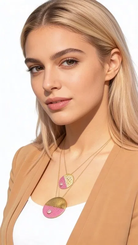 Ανακαλύψτε τη μοντέρνα κομψότητα με αυτό το εκπληκτικό γυναικείο κολιέ με μαργαριτάρι που συνδυάζει την ροζ και χρυσαφί απόχρωση σε έναν γεωμετρικό σχεδιασμό. Σχεδιασμένο από την Ελληνίδα Σχεδιάστρια Κοσμημάτων Αικατερίνη Χαλκιαδάκη, αυτό το χειροποίητο κόσμημα αποτελεί την τέλεια επιλογή για τη σύγχρονη γυναίκα που αναζητά statement κοσμήματα με χαρακτήρα.
Το κολιέ διαθέτει κυκλικό μενταγιόν από ορείχαλκο με διχρωμία ροζ και χρυσό, διακοσμημένο με διακριτικές τρυπίτσες που δημιουργούν ένα μοντέρνο μοτίβο. Το φυσικό μαργαριτάρι προσθέτει την κομψότητα που χρειάζεται κάθε γυναικεία εμφάνιση, ενώ το λεπτό αλυσιδάκι συμπληρώνει ιδανικά τον μινιμαλιστικό σχεδιασμό.
Αυτό το ελληνικό κόσμημα είναι ιδανικό για καθημερινή χρήση αλλά και για ειδικές εμφανίσεις, προσφέροντας άπειρες δυνατότητες layering με άλλα κολιέ της συλλογής σας.