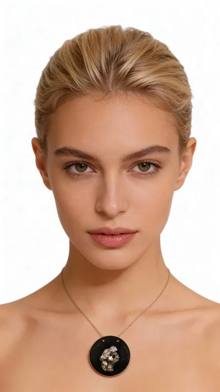 Ανακαλύψτε τη μαγεία του χειροποίητου κολιέ με πυρίτη, ένα εντυπωσιακό statement κόσμημα που συνδυάζει τη φυσική ομορφιά του σιδηροπυρίτη με την κομψότητα της μαύρης πατίνας. Αυτό το μοναδικό γυναικείο κολιέ, σχεδιασμένο από την Ελληνίδα Σχεδιάστρια Κοσμημάτων Αικατερίνη Χαλκιαδάκη, αποτελεί την τέλεια επιλογή για γυναίκες που αγαπούν τα ιδιαίτερα και μοντέρνα κοσμήματα.
Ο σιδηροπυρίτης δημιουργεί εκθαμβωτικές αντανακλάσεις φωτός που προσδίδουν λάμψη και χαρακτήρα στο κολιέ. Η στρογγυλή μαύρη βάση από ορείχαλκο με την ειδική πατίνα δημιουργεί έναν εντυπωσιακό χρωματικό αντίθεση, ενώ η λεπτή χρυσαφί αλυσίδα προσθέτει κομψότητα και φινέτσα.
Αυτό το large μέγεθος κολιέ είναι ιδανικό για βραδινές εξόδους, επαγγελματικά ραντεβού ή όποτε θέλετε να ξεχωρίσετε με στυλ. Συνδυάζεται τέλεια με μαύρα, χρυσαφί ή earth tones ρούχα και μπορεί να φορεθεί μόνο του ως statement piece ή σε layering look.