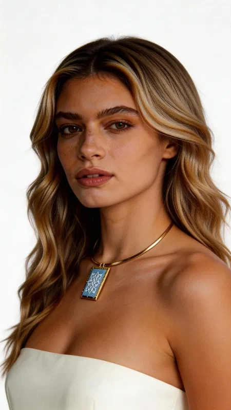 , Το κεντητό κολιέ με γεωμετρικά σχέδια σε γαλάζια απόχρωση αποτελεί ένα εντυπωσιακό κόσμημα που συνδυάζει την παραδοσιακή τέχνη του κεντήματος με τη σύγχρονη αισθητική. Σχεδιασμένο από την Ελληνίδα Σχεδιάστρια Κοσμημάτων Αικατερίνη Χαλκιαδάκη, αυτό το μοναδικό statement κολιέ φέρει λεπτομερή γεωμετρικά μοτίβα κεντημένα με χρυσοκλωστή σε γαλάζιο υπόβαθρο. Το χειροποίητο κολιέ διαθέτει τετράγωνο σχήμα που προσδίδει μοντέρνα elegance στην παραδοσιακή τεχνική του κεντήματος. Η χρυσοκλωστή δημιουργεί λαμπερές λεπτομέρειες που ξεχωρίζουν πάνω στο γαλάζιο ύφασμα, ενώ ο ορείχαλκος προσθέτει κομψότητα και αντοχή. Το μακρύ κολιέ είναι ιδανικό για layering ή ως αυτόνομο statement piece. Αυτό το εντυπωσιακό κεντητό κολιέ συνδυάζεται τέλεια με λευκά, γαλάζια ή χρυσαφί ρούχα. Για τη διατήρηση της ομορφιάς του, αποφύγετε την επαφή με νερό και αποθηκεύστε το σε στεγνό μέρος. Υλικό: Ορείχαλκος, Ύφασμα