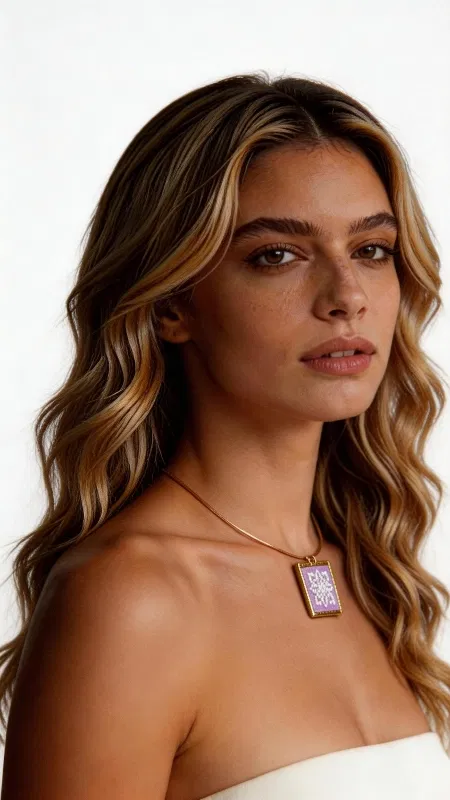 , Ανακαλύψτε τη μαγεία του κεντήματος με αυτό το εντυπωσιακό κολιέ σε λιλά απόχρωση που συνδυάζει παραδοσιακή τέχνη με σύγχρονο design. Το κολιέ κεντητό με γεωμετρικά σχέδια σχεδιασμένο από την Ελληνίδα Σχεδιάστρια Κοσμημάτων Αικατερίνη Χαλκιαδάκη αποτελεί ένα μοναδικό statement κόσμημα που προσθέτει κομψότητα σε κάθε εμφάνιση. Το εντυπωσιακό αυτό χειροποίητο κόσμημα φέρει περίτεχνα γεωμετρικά μοτίβα κεντημένα με χρυσοκλωστή σε υπέροχη λιλά απόχρωση. Το τετράγωνο κεντητό στοιχείο δεσμεύεται με ποιοτικό ορείχαλκο, δημιουργώντας έναν αρμονικό συνδυασμό παραδοσιακής τέχνης και μοντέρνου στυλ. Η λεπτή αλυσίδα επιτρέπει στο κόσμημα να τοποθετείται τέλεια στο λαιμό, ενώ το folklore design προσδίδει μια ξεχωριστή ελληνική αισθητική. Ιδανικό για ιδιαίτερες στιγμές και καθημερινή κομψότητα, αυτό το μακρύ κολιέ συνδυάζεται άψογα με άλλα κοσμήματα για layering looks ή φοριέται μόνο του ως statement piece. Υλικό: Ορείχαλκος, Ύφασμα Φροντίστε το κόσμημά σας αποφεύγοντας την επαφή με νερό και αποθηκεύοντάς το σε στεγνό μέρος για να διατηρήσει τη λάμψη του.