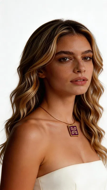 , Ανακαλύψτε την τέχνη της παραδοσιακής κεντητικής σε ένα εντυπωσιακό κολιέ που συνδυάζει τη λαϊκή παράδοση με τη σύγχρονη αισθητική. Αυτό το μοναδικό κολιέ κεντητό σε έντονο μπορντό χρώμα είναι σχεδιασμένο από την Ελληνίδα Σχεδιάστρια Κοσμημάτων Αικατερίνη Χαλκιαδάκη και αποτελεί την τέλεια επιλογή για γυναίκες που αγαπούν τα χειροποίητα κοσμήματα με ιστορία. Το statement κολιέ διακοσμείται με περίτεχνα γεωμετρικά σχέδια κεντημένα με χρυσοκλωστή σε βάση από υψηλής ποιότητας ύφασμα εταμίν. Η τετράγωνη φόρμα του κρεμαστού δημιουργεί ένα εντυπωσιακό statement κομμάτι που συμπληρώνει τόσο τα καθημερινά όσο και τα πιο επίσημα outfits. Το χρυσό κολάρο από ορείχαλκο προσδίδει πολυτελή αισθητική και εξασφαλίζει άνετη εφαρμογή. Ιδανικό για layering με άλλα κολιέ ή ως αυτόνομο statement κομμάτι. Συντηρήστε το σε στεγνό μέρος και αποφύγετε την επαφή με υγρασία για μεγαλύτερη διάρκεια ζωής. Υλικό: Ορείχαλκος, Ύφασμα