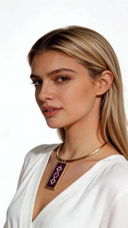 , Ανακαλύψτε τη μοναδική ομορφιά του κεντητού κολιέ σε εντυπωσιακό μπορντό χρώμα με γεωμετρικά σχέδια από χρυσοκλωστή, σχεδιασμένο από την Ελληνίδα Σχεδιάστρια Κοσμημάτων Αικατερίνη Χαλκιαδάκη. Αυτό το εξαιρετικό χειροποίητο κόσμημα συνδυάζει την παραδοσιακή τέχνη του κεντήματος με σύγχρονη αισθητική, δημιουργώντας ένα statement κολιέ που θα κλέψει τις εντυπώσεις. Το κολιέ παρουσιάζει περίτεχνα γεωμετρικά μοτίβα κεντημένα με χρυσή κλωστή σε υπέροχο υπόβαθρο μπορντό, ενώ το κομψό δέσιμο από ορείχαλκο προσφέρει άνεση και στυλ. Η τέλεια ισορροπία ανάμεσα στην παραδοσιακή χειροτεχνία και το μοντέρνο design το καθιστά ιδανικό για κάθε περίσταση, από καθημερινές εμφανίσεις έως ειδικές στιγμές. Το κεντητό κοσμήματα αυτής της συλλογής αποτελεί την τέλεια επιλογή για γυναίκες που αγαπούν τα γυναικεία κολιέ με χαρακτήρα και ιδιαίτερο στυλ. Συνδυάστε το με μονόχρωμα outfits για να αναδείξετε την ομορφιά του ή δημιουργήστε layering εμφανίσεις με άλλα κοσμήματα. Φροντίστε το κολιέ σας αποθηκεύοντάς το σε στεγνό μέρος και αποφεύγοντας την επαφή με νερό για μεγαλύτερη διάρκεια ζωής. Υλικό: Ορείχαλκος, Ύφασμα