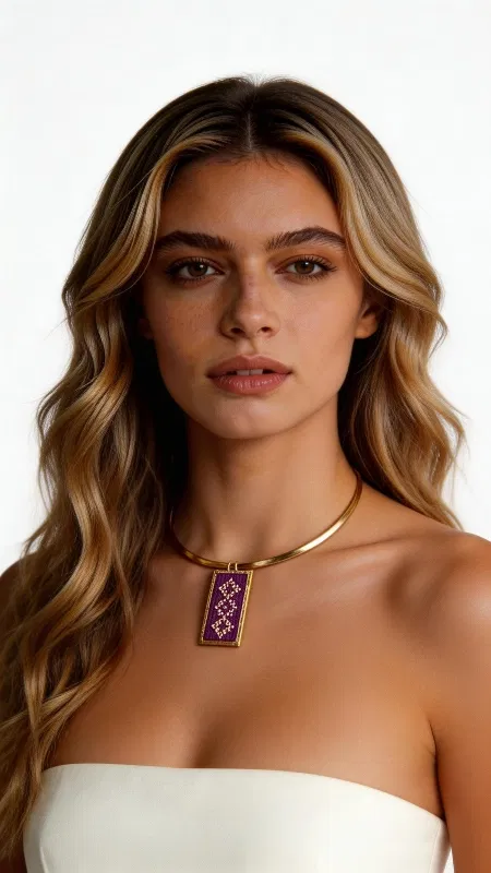 Το κεντητό κολιέ με μπορντό απόχρωση και χρυσοκλωστή είναι ένα εκπληκτικό statement κόσμημα που συνδυάζει την παραδοσιακή τέχνη του κεντήματος με σύγχρονο design. Σχεδιασμένο από την Ελληνίδα Σχεδιάστρια Κοσμημάτων Αικατερίνη Χαλκιαδάκη, αυτό το χειροποίητο κολιέ φέρει γεωμετρικά σχέδια που κεντήθηκαν με χρυσή κλωστή σε βάση από εταμίν, δημιουργώντας ένα μοναδικό κομμάτι που ξεχωρίζει. Το ορθογώνιο κρεμαστό στοιχείο παρουσιάζει έντονα γεωμετρικά μοτίβα σε μπορντό χρώμα, ενώ οι χρυσές λεπτομέρειες προσδίδουν elegance και λάμψη. Το κολιέ ολοκληρώνεται με χρυσό μεταλλικό κλείσιμο από ορείχαλκο που εξασφαλίζει άνεση και αντοχή στην καθημερινή χρήση. Ιδανικό για τις γυναίκες που αγαπούν τα εντυπωσιακά κοσμήματα και θέλουν να υιοθετήσουν το boho chic style. Συνδυάζεται τέλεια με μονόχρωμα outfits, δίνοντας μια πινελιά χρώματος και αυθεντικότητας σε κάθε εμφάνιση. Υλικό: Ορείχαλκος, Ύφασμα Φροντίστε το κολιέ σας αποφεύγοντας την επαφή με νερό και αρώματα. Φυλάσσετε το σε στεγνό μέρος για να διατηρήσει τη λάμψη και τα χρώματά του.