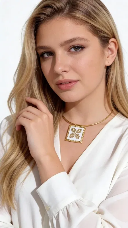 , Ένα εντυπωσιακό κεντητό κολιέ που συνδυάζει την παραδοσιακή τέχνη του κεντήματος με τη σύγχρονη κοσμηματοποιία. Σχεδιασμένο από την Ελληνίδα Σχεδιάστρια Κοσμημάτων Αικατερίνη Χαλκιαδάκη, αυτό το μοναδικό χειροποίητο κολιέ παρουσιάζει γεωμετρικά σχέδια σε λευκό ετάμιν με χρυσή κλωστή που δημιουργούν έναν εκλεπτυσμένο συνδυασμό χρωμάτων.
Το κολιέ διαθέτει τετράγωνο κεντητό στοιχείο με παραδοσιακά μοτίβα που θυμίζουν ελληνικούς λαϊκούς θησαυρούς, ενώ η ορειχάλκινη αλυσίδα προσφέρει άνεση και στυλ. Η λεπτομερής δουλειά του κεντήματος αναδεικνύει την κομψότητα κάθε outfit, είτε πρόκειται για καθημερινό είτε για βραδινό look. Ιδανικό για layering με άλλα κολιέ ή μόνο του ως statement κόσμημα.
Φροντίστε το κολιέ σας αποθηκεύοντάς το σε στεγνό χώρο μακριά από χημικά και αποφεύγοντας την επαφή με νερό για να διατηρήσει τη λάμψη του.