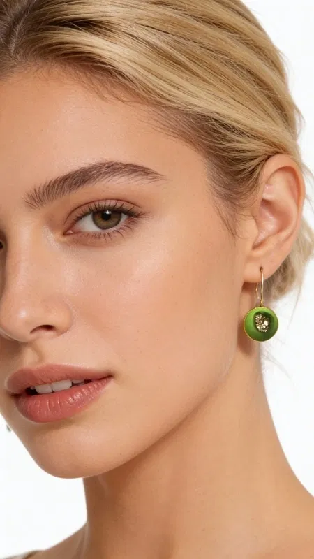 , Ανακαλύψτε τη μαγεία των κρεμαστών σκουλαρικιών με πυρίτη σε εντυπωσιακό πράσινο χρώμα που θα γίνουν το αγαπημένο σας αξεσουάρ. Αυτά τα μεγάλα χειροποίητα σκουλαρίκια, σχεδιασμένα από την Ελληνίδα Σχεδιάστρια Κοσμημάτων Αικατερίνη Χαλκιαδάκη, συνδυάζουν το φυσικό κάλλος του σιδηροπυρίτη με τη ζεστασιά του ορείχαλκου.
Κάθε σκουλαρίκι φέρει έναν στρογγυλό πράσινο πυρίτη που λαμπυρίζει με χρυσαφένιες πινελιές, δημιουργώντας έναν μοναδικό συνδυασμό χρωμάτων. Ο κιμωλώδης φινίρισμα προσδίδει vintage χαρακτήρα, ενώ η κομψή κρεμαστή σχεδίαση τα καθιστά ιδανικά για κάθε περίσταση - από καθημερινές εμφανίσεις έως ειδικές στιγμές.
Η ποιότητα του ορείχαλκου εξασφαλίζει αντοχή και διατήρηση του χρώματος, ενώ οι φυσικές ιδιότητες του πυρίτη θεωρείται ότι φέρουν θετική ενέργεια και αυτοπεποίθηση. Φυλάξτε σε στεγνό μέρος και καθαρίστε απαλά με μαλακό πανί. Αποφύγετε την επαφή με χημικά και αρώματα για τη διατήρηση της λάμψης.