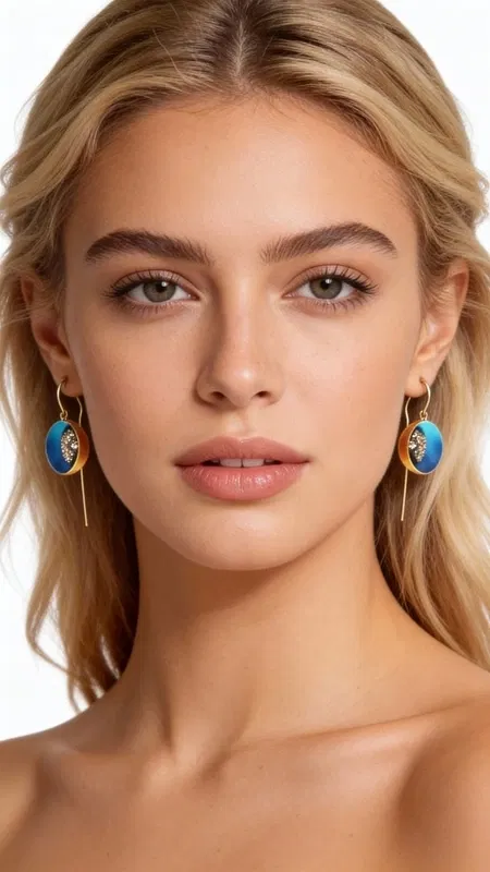 , Ανακαλύψτε τη μαγεία των κρεμαστών σκουλαρικιών με πυρίτη μπλε, ένα εντυπωσιακό κόσμημα που συνδυάζει τη φυσική ομορφιά του σιδηροπυρίτη με τη σύγχρονη ελληνική δημιουργία. Σχεδιασμένο από την Ελληνίδα Σχεδιάστρια Κοσμημάτων Αικατερίνη Χαλκιαδάκη, αυτό το χειροποίητο κόσμημα αποτελεί την τέλεια επιλογή για τη γυναίκα που αναζητά μοναδικότητα και στυλ.
Κάθε σκουλαρίκι διαθέτει έναν εντυπωσιακό ωοειδή σιδηροπυρίτη σε υπέροχο γαλάζιο χρώμα με χρυσαφένιες ανταύγειες, που δημιουργεί ένα μαγευτικό παιχνίδι φωτός. Ο συνδυασμός του ματ μπλε με το χρώμα κιμωλίας και τον ορείχαλκο προσφέρει μια σύγχρονη αισθητική που ταιριάζει τόσο σε καθημερινές όσο και σε επίσημες εμφανίσεις.
Τα καρφωτά σκουλαρίκια έχουν ελαφρύ βάρος και άνετη εφαρμογή, ενώ το μήκος τους προσθέτει κίνηση και κομψότητα σε κάθε outfit. Ιδανικά για γάμους, βραδινές εξόδους ή ως statement κόσμημα για καθημερινή χρήση.