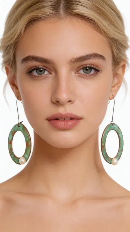 , Ανακαλύψτε τη μαγεία των μεγάλων κρεμαστών σκουλαρικιών κρίκων με μαργαριτάρια που συνδυάζουν τη vintage αισθητική με τη σύγχρονη κομψότητα. Κάθε κομμάτι είναι χειροποίητο και σχεδιασμένο από την Ελληνίδα Σχεδιάστρια Κοσμημάτων Αικατερίνη Χαλκιαδάκη, προσφέροντας μια μοναδική πρόταση στυλ.
Τα εντυπωσιακά αυτά σκουλαρίκια διακρίνονται από τους οβάλ χάλκινους κρίκους με την πανέμορφη πράσινη πατίνα που δημιουργεί έναν vintage χαρακτήρα. Κάθε κρίκος φέρει μία λευκή πέρλα που προσθέτει κομψότητα και φωτεινότητα στο σχέδιο. Η αντίθεση μεταξύ του ζεστού χαλκού και των λευκών μαργαριταριών δημιουργεί έναν εξαιρετικό συνδυασμό χρωμάτων.
Τα μακριά κρεμαστά σκουλαρίκια είναι ιδανικά για γάμους, βραδινές εξόδους ή κάθε στιγμή που θέλετε να ξεχωρίσετε. Η ελαφριά κατασκευή τους εξασφαλίζει άνετη χρήση όλη την ημέρα. Φυλάσσετε σε στεγνό μέρος και καθαρίζετε απαλά με μαλακό πανί.