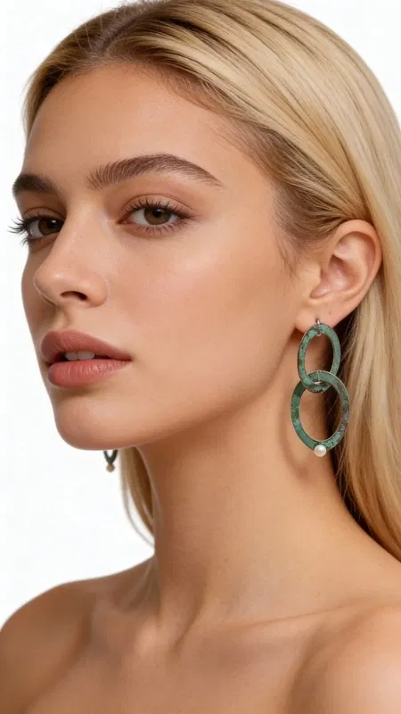 , Αναδείξτε τη μοναδική σας προσωπικότητα με αυτά τα εντυπωσιακά μεγάλα σκουλαρίκια κρεμαστά που συνδυάζουν την κομψότητα των μαργαριταριών με τη μοντέρνα αισθητική του χαλκού. Σχεδιασμένα από την Ελληνίδα Σχεδιάστρια Κοσμημάτων Αικατερίνη Χαλκιαδάκη, αυτά τα χειροποίητα σκουλαρίκια φέρουν την υπογραφή της γνήσιας ελληνικής τέχνης κοσμηματοποιίας.
Η μοναδική πράσινη πατίνα που καλύπτει τους διπλούς κρίκους δημιουργεί ένα vintage αποτέλεσμα που συναρπάζει, ενώ οι φυσικές πέρλες προσθέτουν μια πινελιά κομψότητας και λάμψης. Κάθε κομμάτι είναι μοναδικό, καθώς η πατίνα αναπτύσσεται φυσικά στον χαλκό, δημιουργώντας ανεπανάληπτες αποχρώσεις και υφές.
Τα μακριά αυτά σκουλαρίκια είναι ιδανικά για ιδιαίτερες εμφανίσεις, γάμους, βραδινές εξόδους ή όταν θέλετε να προσθέσετε μια boho πινελιά στο καθημερινό σας στυλ. Το ιδιαίτερο σχήμα των διπλών κρίκων δημιουργεί όμορφες κινήσεις και αντανακλάσεις φωτός.
