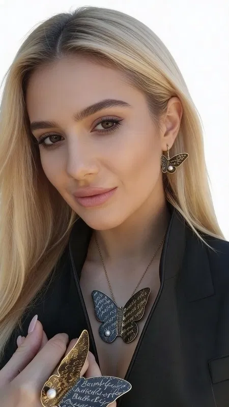 , Ανακαλύψτε το μεγάλο εντυπωσιακό κολιέ με πεταλούδα και μαργαριτάρι που θα γίνει το signature κόσμημα της γκαρνταρόμπας σας. Αυτό το χειροποίητο statement κολιέ, σχεδιασμένο από την Ελληνίδα Σχεδιάστρια Κοσμημάτων Αικατερίνη Χαλκιαδάκη, συνδυάζει την κομψότητα της πεταλούδας με την κλασική ομορφιά του μαργαριταριού.
Κατασκευασμένο από υψηλής ποιότητας ορείχαλκο με μαύρη πατίνα, το κολιέ διαθέτει ένα εντυπωσιακό μοτίβο πεταλούδας που φέρει χαραγμένα γράμματα, δημιουργώντας ένα μοναδικό καλλιτεχνικό αποτέλεσμα. Το φυσικό μαργαριτάρι προσθέτει μια πινελιά κομψότητας και φωτεινότητας στον σχεδιασμό. Το μακρύ μήκος του κολιέ το καθιστά ιδανικό για layering ή για να φορεθεί μόνο του ως statement κόσμημα.