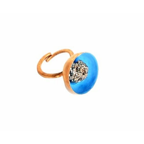 Δαχτυλίδι γυναικείο με πυρίτη - 10777,Βρείτε μοναδικά χειροποίητα κοσμήματα και το χειροποίητο μπλε γυναικείο δαχτυλίδι με πυρίτη - 10777 στο candiashop.gr - Unique Handmade Jewelry for Women