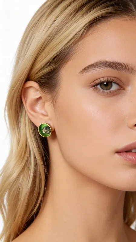 , Ανακαλύψτε την τέλεια ισορροπία μεταξύ σύγχρονης αισθητικής και φυσικής ομορφιάς με αυτά τα μοναδικά καρφωτά σκουλαρίκια με πυρίτη πράσινα, σχεδιασμένα από την Ελληνίδα Σχεδιάστρια Κοσμημάτων Αικατερίνη Χαλκιαδάκη. Κάθε τεμάχιο αποτελεί ένα μικρό έργο τέχνης που συνδυάζει το έντονο πράσινο χρώμα με τη λάμψη του φυσικού σιδηροπυρίτη.
Τα χειροποίητα σκουλαρίκια παρουσιάζουν έναν κομψό ωοειδή σχηματισμό με τον φυσικό πυρίτη να αιχμαλωτίζει το φως στο κέντρο του πράσινου σμάλτου. Η επιλογή του ορείχαλκου ως βασικό υλικό προσφέρει ανθεκτικότητα και διαχρονική αίσθηση, ενώ το πράσινο χρώμα κιμωλίας δημιουργεί μια εντυπωσιακή αντίθεση που προσελκύει το βλέμμα.
Αυτά τα μοντέρνα καρφωτά σκουλαρίκια είναι ιδανικά για καθημερινή χρήση, αλλά και για ειδικές εμφανίσεις που θέλετε να ξεχωρίσετε με στιλ και φινέτσα. Η μικρή τους διάσταση τα καθιστά εξαιρετικά ευέλικτα, συνδυάζονται τέλεια με κάθε στιλ ντυσίματος.