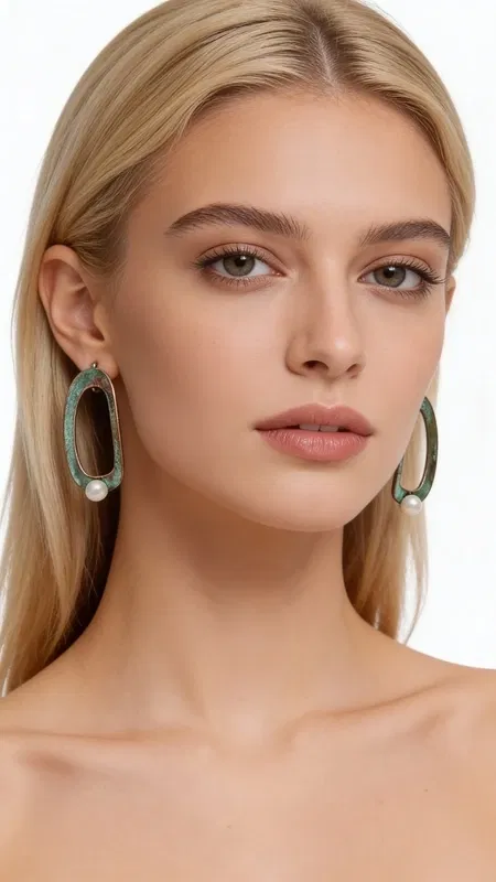 , Ανακαλύψτε τη μοναδική ομορφιά αυτών των καρφωτών σκουλαρικιών με μαργαριτάρια που συνδυάζουν τη φινέτσα με τη μοντέρνα αισθητική. Σχεδιασμένα από την Ελληνίδα Σχεδιάστρια Κοσμημάτων Αικατερίνη Χαλκιαδάκη, τα εντυπωσιακά σκουλαρίκια αυτά παρουσιάζουν έναν πρωτότυπο οβάλ σχεδιασμό με χαλκό και πράσινη πατίνα που δημιουργεί μια vintage αισθητική.
Κάθε σκουλαρίκι διαθέτει μια λεπτή πέρλα στο κάτω μέρος που προσθέτει κομψότητα και θηλυκότητα στο γεωμετρικό σχήμα. Η πράσινη πατίνα του χαλκού δημιουργεί μια μοναδική υφή και χρωματική διαβάθμιση που κάνει κάθε κόσμημα μοναδικό. Τα χειροποίητα σκουλαρίκια αυτά είναι ιδανικά για γυναίκες που αγαπούν τα statement κοσμήματα με καλλιτεχνικό χαρακτήρα.
