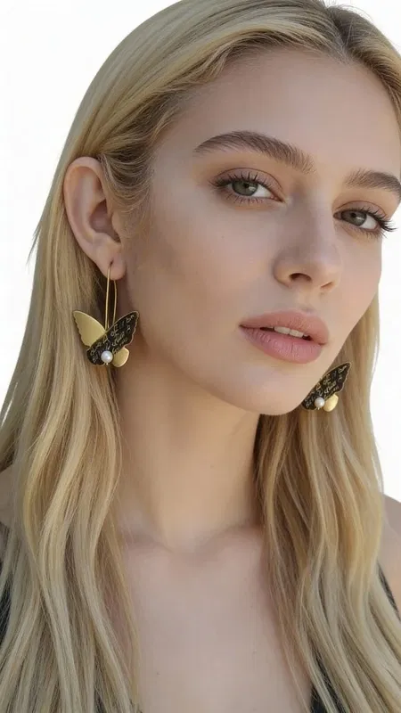 , Κομψά κρεμαστά σκουλαρίκια με μοτίβο πεταλούδας που συνδυάζουν τη χάρη της φύσης με τη σύγχρονη αισθητική. Σχεδιασμένα από την Ελληνίδα Σχεδιάστρια Κοσμημάτων Αικατερίνη Χαλκιαδάκη, αυτά τα μοναδικά χειροποίητα σκουλαρίκια αποτελούν το τέλειο statement κόσμημα για κάθε περίσταση.
Κάθε σκουλαρίκι διαθέτει έναν καλλιτεχνικό συνδυασμό χρυσού και μαύρου ορείχαλκου με εκλεπτυσμένη πατίνα που δημιουργεί μια vintage αίσθηση. Οι φυσικές πέρλες προσδίδουν κλασική κομψότητα, ενώ το μοτίβο της πεταλούδας συμβολίζει τη μεταμόρφωση και την ομορφιά. Τα μακριά, κρεμαστά φτερά κινούνται γραφικά με κάθε κίνηση, προσελκύοντας τα βλέμματα.