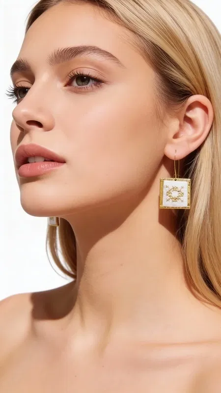 Κεντητά statement σκουλαρίκια που συνδυάζουν τη σύγχρονη αισθητική με την παραδοσιακή τέχνη του κεντήματος σε λευκή απόχρωση. Αυτά τα εντυπωσιακά χειροποίητα σκουλαρίκια, σχεδιασμένα από την Ελληνίδα Σχεδιάστρια Κοσμημάτων Αικατερίνη Χαλκιαδάκη, παρουσιάζουν γεωμετρικά μοτίβα με χρυσοκλωστή που δημιουργούν μια μοναδική αίσθηση πολυτέλειας.
Η τετράγωνη φόρμα με το περίτεχνο κέντημα στο εσωτερικό προσφέρει μια μοντέρνα ερμηνεία της παραδοσιακής χειροτεχνίας. Το λευκό χρώμα τα καθιστά ιδανικά για νυφικές εμφανίσεις ή κομψές βραδινές εξόδους, ενώ η statement φόρμα τους προσδίδει άμεση αναγνωρισιμότητα. Τα κρεμαστά σκουλαρίκια φοριούνται άνετα και προσθέτουν έναν sophisticated χαρακτήρα σε κάθε outfit. Συνδυάστε τα με μονόχρωμα outfits για να αναδείξετε τη μοναδική τους ομορφιά. Φυλάξτε τα σε στεγνό μέρος και καθαρίζετε τα απαλά με στεγνό πανί για να διατηρήσετε τη λάμψη της χρυσοκλωστής.