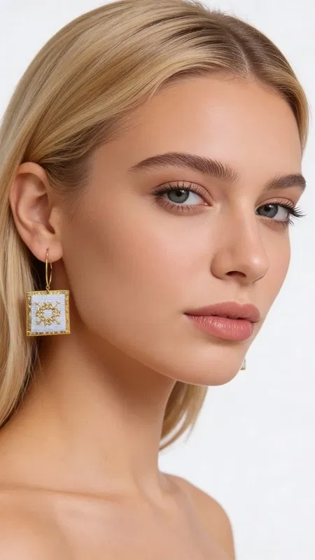 , Κεντητά statement σκουλαρίκια που συνδυάζουν τη σύγχρονη αισθητική με την παραδοσιακή τέχνη του κεντήματος σε λευκή απόχρωση. Αυτά τα εντυπωσιακά χειροποίητα σκουλαρίκια, σχεδιασμένα από την Ελληνίδα Σχεδιάστρια Κοσμημάτων Αικατερίνη Χαλκιαδάκη, παρουσιάζουν γεωμετρικά μοτίβα με χρυσοκλωστή που δημιουργούν μια μοναδική αίσθηση πολυτέλειας.
Η τετράγωνη φόρμα με το περίτεχνο κέντημα στο εσωτερικό προσφέρει μια μοντέρνα ερμηνεία της παραδοσιακής χειροτεχνίας. Το λευκό χρώμα τα καθιστά ιδανικά για νυφικές εμφανίσεις ή κομψές βραδινές εξόδους, ενώ η statement φόρμα τους προσδίδει άμεση αναγνωρισιμότητα. Τα κρεμαστά σκουλαρίκια φοριούνται άνετα και προσθέτουν έναν sophisticated χαρακτήρα σε κάθε outfit. Συνδυάστε τα με μονόχρωμα outfits για να αναδείξετε τη μοναδική τους ομορφιά. Φυλάξτε τα σε στεγνό μέρος και καθαρίζετε τα απαλά με στεγνό πανί για να διατηρήσετε τη λάμψη της χρυσοκλωστής.