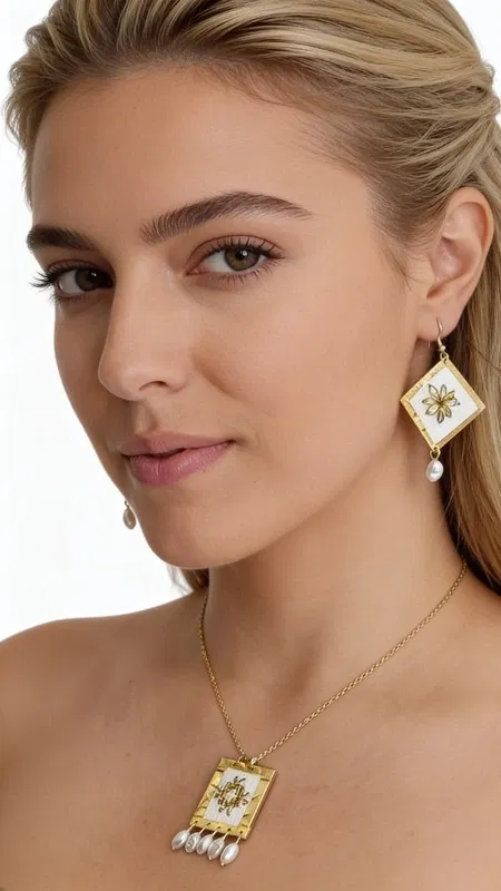 , Ανακαλύψτε τη μαγεία των κεντητών statement σκουλαρικιών με γεωμετρικά σχέδια, έργο τέχνης σχεδιασμένο από την Ελληνίδα Σχεδιάστρια Κοσμημάτων Αικατερίνη Χαλκιαδάκη. Αυτά τα εντυπωσιακά χειροποίητα σκουλαρίκια συνδυάζουν τη λευκή κομψότητα με χρυσές λεπτομέρειες, δημιουργώντας ένα μοναδικό κόσμημα που ξεχωρίζει.
Κάθε σκουλαρίκι διακοσμείται με γεωμετρικό κέντημα από χρυσοκλωστή πάνω σε λευκή βάση, ενώ ολοκληρώνεται με κομψή πέρλα που κρέμεται στο κάτω μέρος. Η ρομβοειδής φόρμα με τη χρυσή αστεροειδή διακόσμηση προσδίδει μοντέρνα αισθητική, καθιστώντας το ιδανικό για ιδιαίτερες στιγμές και επίσημες εμφανίσεις.
Αυτά τα εντυπωσιακά κρεμαστά σκουλαρίκια αποτελούν την τέλεια επιλογή για γυναίκες που αγαπούν τα πρωτότυπα χειροποίητα κοσμήματα. Συνδυάστε τα με κλασικά ή μοντέρνα outfits για μια εμφάνιση που θα κλέψει τις εντυπώσεις.
Φροντίστε τα απαλά με στεγνό πανί και αποθηκεύστε τα σε στεγνό μέρος για να διατηρήσουν τη λάμψη τους.