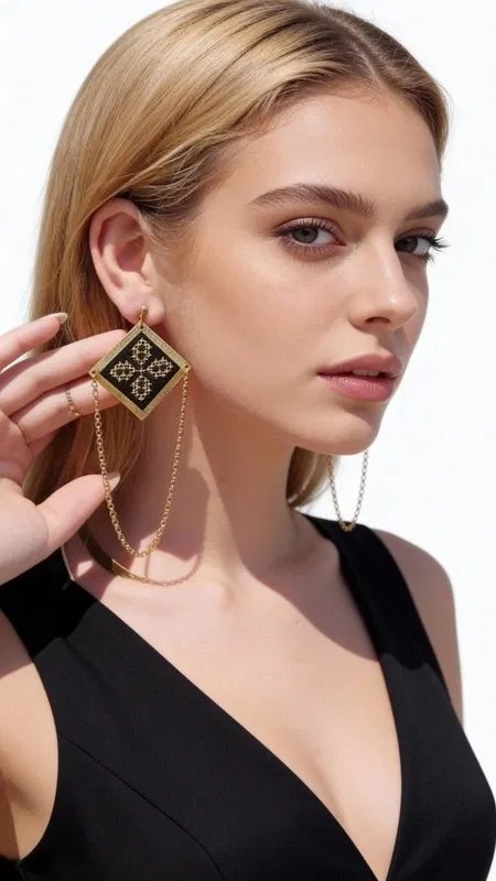 , Τα κεντητά statement σκουλαρίκια με γεωμετρικά σχέδια σε μαύρο και χρυσό συνδυάζουν την παραδοσιακή τέχνη του κεντήματος με τη σύγχρονη αισθητική. Σχεδιασμένα από την Ελληνίδα Σχεδιάστρια Κοσμημάτων Αικατερίνη Χαλκιαδάκη, αυτά τα εντυπωσιακά κρεμαστά σκουλαρίκια αποτελούν την ιδανική επιλογή για τη σύγχρονη γυναίκα που αναζητά μοναδικότητα.
Το κάθε σκουλαρίκι διαθέτει ένα τετραγωνικό κεντητό στοιχείο με περίπλοκα γεωμετρικά μοτίβα που δημιουργούνται με χρυσοκλωστή πάνω σε μαύρη βάση. Η κομψή χρυσή αλυσίδα που κρέμεται προσθέτει κίνηση και δυναμισμό, ενώ το μήκος τους δημιουργεί εντυπωσιακό αποτέλεσμα. Η χειροποίητη κατασκευή εγγυάται την ποιότητα και τη μοναδικότητα κάθε κομματιού.
Αυτά τα μοντέρνα σκουλαρίκια ταιριάζουν τέλεια σε βραδινές εξόδους, γαμήλιες εκδηλώσεις και ιδιαίτερες περιστάσεις. Συνδυάζονται ιδανικά με μαύρα ή χρυσά outfits, προσθέτοντας μια nότα folklore elegance. Φυλάσσετε σε στεγνό μέρος, αποφεύγοντας την επαφή με αρώματα και υγρασία.