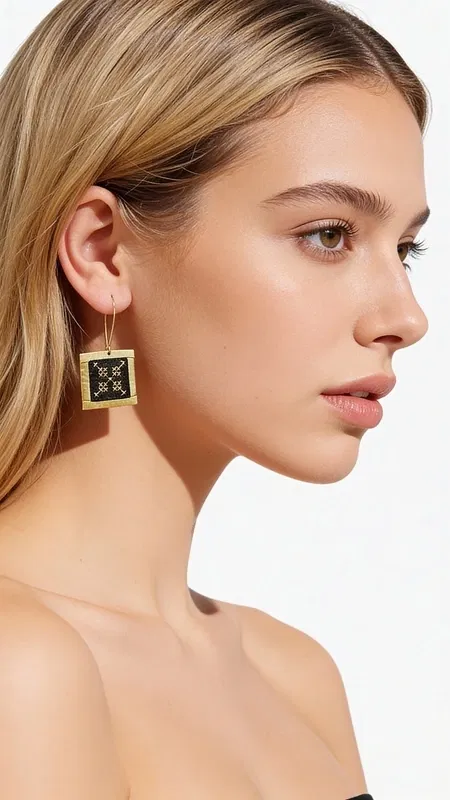 , Ανακαλύψτε την τέλεια ισορροπία ανάμεσα στην παραδοσιακή τέχνη του κεντήματος και τη σύγχρονη αισθητική με αυτά τα εντυπωσιακά statement σκουλαρίκια. Σχεδιασμένα από την Ελληνίδα Σχεδιάστρια Κοσμημάτων Αικατερίνη Χαλκιαδάκη, συνδυάζουν γεωμετρικά μοτίβα σε έντονο μαύρο χρώμα με λεπτομέρειες από χρυσοκλωστή που δημιουργούν μια μοναδική αντίθεση.
Το κεντητό ύφασμα σε τετράγωνη φόρμα φέρει περίτεχνα γεωμετρικά σχέδια που θυμίζουν τα παραδοσιακά ελληνικά κεντήματα, ενώ το χρυσό πλαίσιο προσδίδει κομψότητα και πολυτέλεια. Η μαύρη απόχρωση τα καθιστά ιδανικά για κάθε περίσταση, από καθημερινά look μέχρι βραδινές εμφανίσεις.
Τα χειροποίητα σκουλαρίκια αυτά είναι η τέλεια επιλογή για γυναίκες που αγαπούν τα εντυπωσιακά αξεσουάρ με ιστορία και χαρακτήρα. Το ελαφρύ τους βάρος τα κάνει άνετα για όλη την ημέρα, ενώ το μοντέρνο design τους προσδίδει έναν sophisticaed αέρα σε κάθε σας εμφάνιση. Φροντίστε τα με απαλό καθάρισμα και αποθηκεύστε τα σε στεγνό μέρος για να διατηρήσουν την ομορφιά τους.