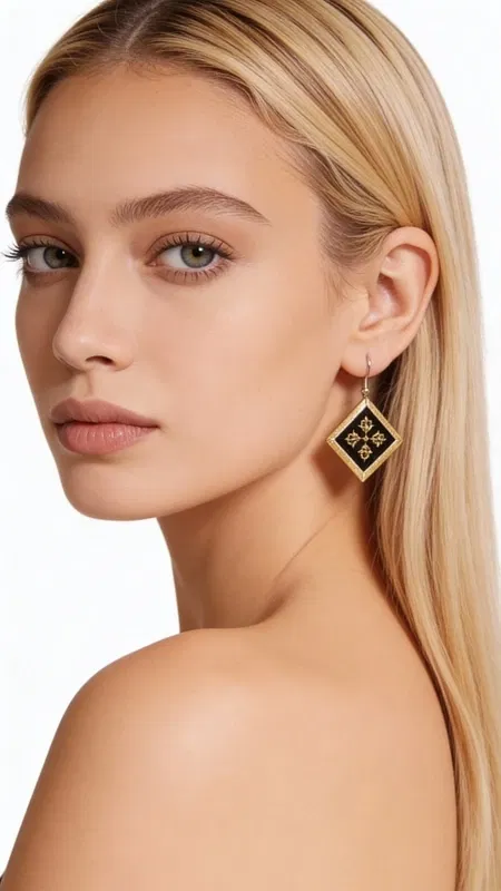 , Τα κεντητά statement σκουλαρίκια με γεωμετρικά σχέδια από χρυσοκλωστή σε μαύρη βάση αποτελούν την τέλεια επιλογή για όσες αναζητούν εντυπωσιακά και πρωτότυπα κοσμήματα. Σχεδιασμένα από την Ελληνίδα Σχεδιάστρια Κοσμημάτων Αικατερίνη Χαλκιαδάκη, αυτά τα χειροποίητα σκουλαρίκια συνδυάζουν την παραδοσιακή τέχνη του κεντήματος με σύγχρονο design.
Η μαύρη βάση με τα χρυσά γεωμετρικά μοτίβα δημιουργεί έναν εκλεπτυσμένο συνδυασμό που προσθέτει sophistication σε κάθε εμφάνιση. Τα ρομβοειδή σχήματα κεντημένα με χρυσοκλωστή δίνουν έναν ethnic αέρα που ταιριάζει τόσο σε καθημερινά όσο και σε επίσημα looks. Η κρεμαστή φόρμα τους κινείται όμορφα και προσθέτει κίνηση στο πρόσωπο.
Ιδανικά για γάμους, βραδινές εξόδους ή όταν θέλετε να προσθέσετε μία καλλιτεχνική νότα στο ντύσιμό σας. Φροντίστε τα ήπια με στεγνό καθάρισμα και αποθηκεύστε τα σε στεγνό μέρος για να διατηρήσουν την ομορφιά τους.