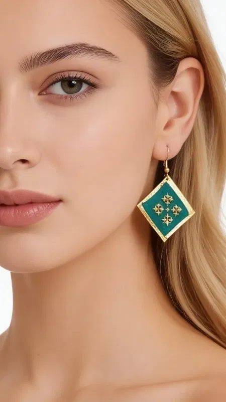 , Ανακαλύψτε τη μαγεία των κεντητών σκουλαρικιών statement με γεωμετρικά σχέδια που μετατρέπουν κάθε εμφάνιση σε εντυπωσιακή. Αυτά τα μοναδικά χειροποίητα σκουλαρίκια, σχεδιασμένα από την Ελληνίδα Σχεδιάστρια Κοσμημάτων Αικατερίνη Χαλκιαδάκη, διαθέτουν πλούσιο πράσινο χρώμα και χρυσή κλωστή που δημιουργούν ένα εκθαμβωτικό contrast.
Κάθε σκουλαρίκι είναι προσεκτικά κεντημένο με χρυσοκλωστή, δημιουργώντας γεωμετρικά μοτίβα που θυμίζουν την παραδοσιακή ελληνική τέχνη με σύγχρονη αισθητική. Ο συνδυασμός του έντονου πράσινου με τις χρυσές λεπτομέρειες προσφέρει μια κομψή εμφάνιση που ταιριάζει τόσο στην καθημερινότητα όσο και σε ειδικές περιστάσεις.
Αυτά τα statement σκουλαρίκια είναι ιδανικά για γυναίκες που θέλουν να ξεχωρίζουν με στιλ και αυτοπεποίθηση. Το μοναδικό folklore design τους τα καθιστά τέλειο επιλογή για γάμους, βραδινές εξόδους ή κάθε στιγμή που θέλετε να νιώσετε ξεχωριστή.
Φροντίστε τα απαλά με μαλακό πανί και αποθηκεύστε τα σε στεγνό μέρος για να διατηρήσουν τη λάμψη τους.