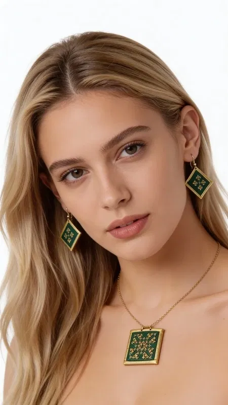 , Ανακαλύψτε τη μαγεία των κεντητών σκουλαρικιών statement με γεωμετρικά σχέδια που μετατρέπουν κάθε εμφάνιση σε εντυπωσιακή. Αυτά τα μοναδικά χειροποίητα σκουλαρίκια, σχεδιασμένα από την Ελληνίδα Σχεδιάστρια Κοσμημάτων Αικατερίνη Χαλκιαδάκη, διαθέτουν πλούσιο πράσινο χρώμα και χρυσή κλωστή που δημιουργούν ένα εκθαμβωτικό contrast.
Κάθε σκουλαρίκι είναι προσεκτικά κεντημένο με χρυσοκλωστή, δημιουργώντας γεωμετρικά μοτίβα που θυμίζουν την παραδοσιακή ελληνική τέχνη με σύγχρονη αισθητική. Ο συνδυασμός του έντονου πράσινου με τις χρυσές λεπτομέρειες προσφέρει μια κομψή εμφάνιση που ταιριάζει τόσο στην καθημερινότητα όσο και σε ειδικές περιστάσεις.
Αυτά τα statement σκουλαρίκια είναι ιδανικά για γυναίκες που θέλουν να ξεχωρίζουν με στιλ και αυτοπεποίθηση. Το μοναδικό folklore design τους τα καθιστά τέλειο επιλογή για γάμους, βραδινές εξόδους ή κάθε στιγμή που θέλετε να νιώσετε ξεχωριστή.
Φροντίστε τα απαλά με μαλακό πανί και αποθηκεύστε τα σε στεγνό μέρος για να διατηρήσουν τη λάμψη τους.