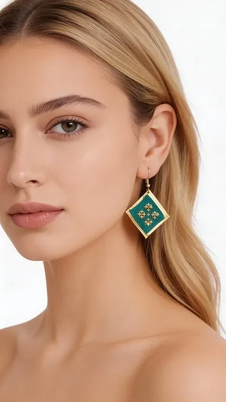 , Ανακαλύψτε τη μαγεία των κεντητών σκουλαρικιών statement με γεωμετρικά σχέδια που μετατρέπουν κάθε εμφάνιση σε εντυπωσιακή. Αυτά τα μοναδικά χειροποίητα σκουλαρίκια, σχεδιασμένα από την Ελληνίδα Σχεδιάστρια Κοσμημάτων Αικατερίνη Χαλκιαδάκη, διαθέτουν πλούσιο πράσινο χρώμα και χρυσή κλωστή που δημιουργούν ένα εκθαμβωτικό contrast.
Κάθε σκουλαρίκι είναι προσεκτικά κεντημένο με χρυσοκλωστή, δημιουργώντας γεωμετρικά μοτίβα που θυμίζουν την παραδοσιακή ελληνική τέχνη με σύγχρονη αισθητική. Ο συνδυασμός του έντονου πράσινου με τις χρυσές λεπτομέρειες προσφέρει μια κομψή εμφάνιση που ταιριάζει τόσο στην καθημερινότητα όσο και σε ειδικές περιστάσεις.
Αυτά τα statement σκουλαρίκια είναι ιδανικά για γυναίκες που θέλουν να ξεχωρίζουν με στιλ και αυτοπεποίθηση. Το μοναδικό folklore design τους τα καθιστά τέλειο επιλογή για γάμους, βραδινές εξόδους ή κάθε στιγμή που θέλετε να νιώσετε ξεχωριστή.
Φροντίστε τα απαλά με μαλακό πανί και αποθηκεύστε τα σε στεγνό μέρος για να διατηρήσουν τη λάμψη τους.