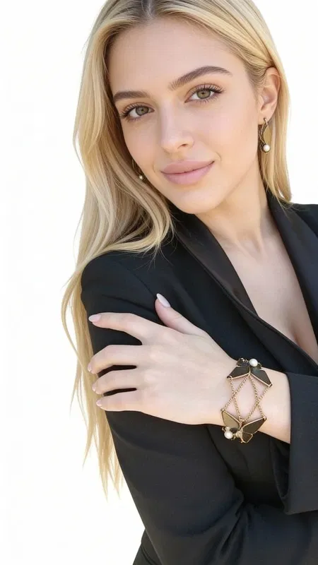 , Το χειρόγραφο χειροποίητο βραχιόλι με πεταλούδα αποτελεί ένα μοναδικό κόσμημα που συνδυάζει την κομψότητα της φύσης με τη σύγχρονη αισθητική. Σχεδιασμένο από την Ελληνίδα Σχεδιάστρια Κοσμημάτων Αικατερίνη Χαλκιαδάκη, αυτό το εντυπωσιακό γυναικείο βραχιόλι διαθέτει δύο λεπτομερείς πεταλούδες από ορείχαλκο με μαύρη πατίνα που τους προσδίδει vintage χαρακτήρα.
Οι πεταλούδες συνδέονται με λεπτή αλυσίδα από ορείχαλκο και διακοσμούνται με λευκά μαργαριτάρια που προσθέτουν μια νότα κομψότητας και φωτεινότητας. Η μαύρη πατίνα δημιουργεί όμορφες αντιθέσεις χρωμάτων, ενώ η χειρόγραφη τεχνική κατασκευής κάνει κάθε κομμάτι μοναδικό.
Το βραχιόλι είναι ιδανικό για καθημερινή χρήση ή για ειδικές περιστάσεις, προσθέτοντας έναν καλλιτεχνικό χαρακτήρα σε κάθε εμφάνιση. Συνδυάζεται τέλεια με άλλα χειροποίητα κοσμήματα και αποτελεί μια υπέροχη επιλογή δώρου για γυναίκες που εκτιμούν την ελληνική τέχνη και το χειροποίητο κόσμημα.